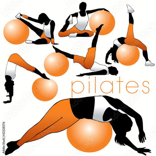 Pilates silhouettes set