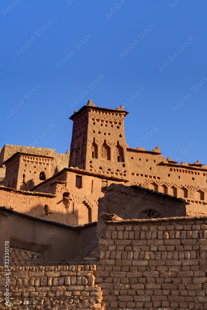 morning view on casbah of Benhaddou