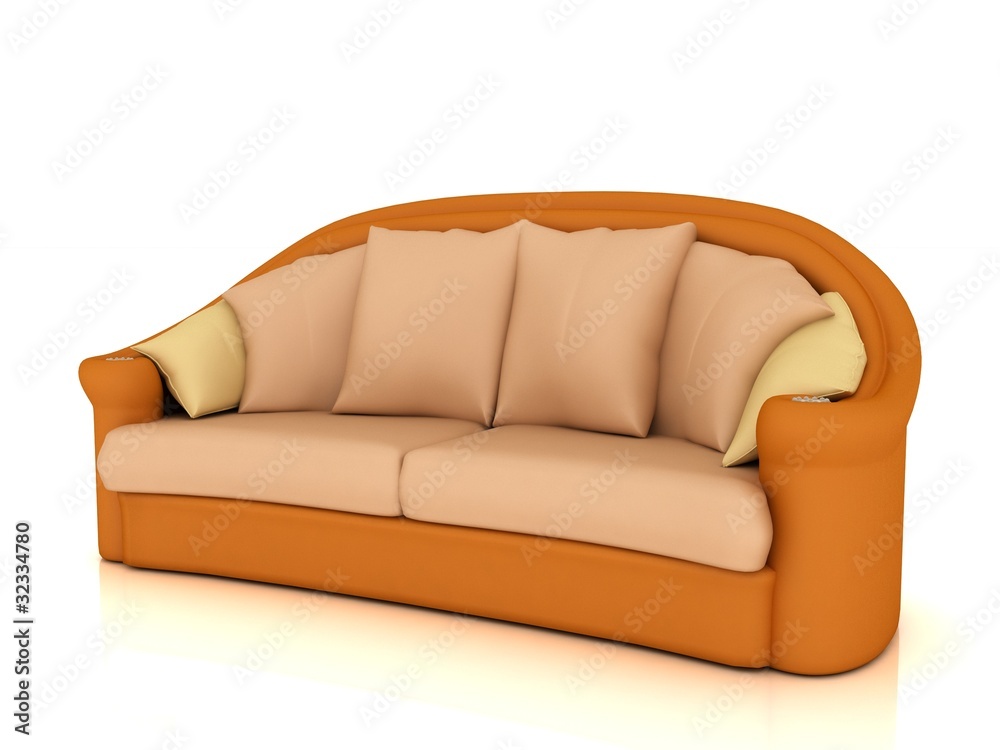 Fototapeta premium 3D sofa on white background