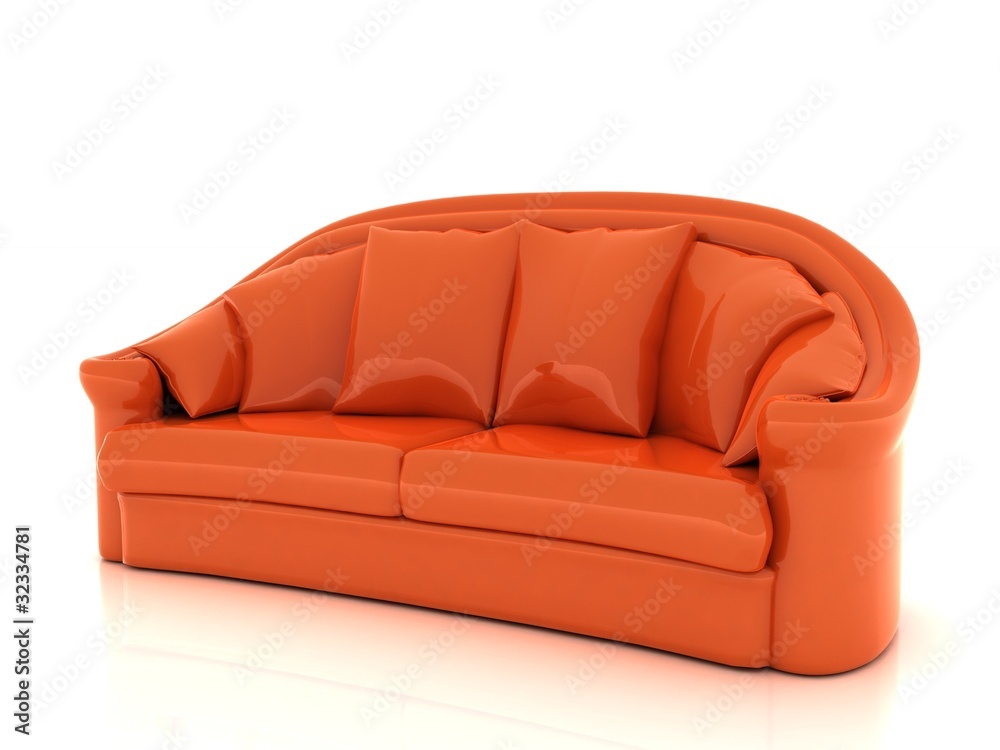 3D sofa on white background 3D sofa on white background