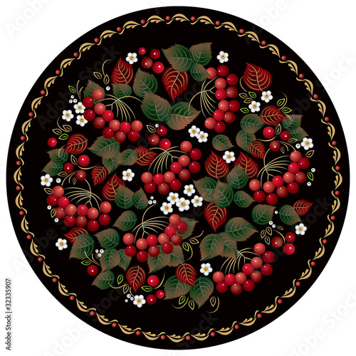 Russian ornament with red berry