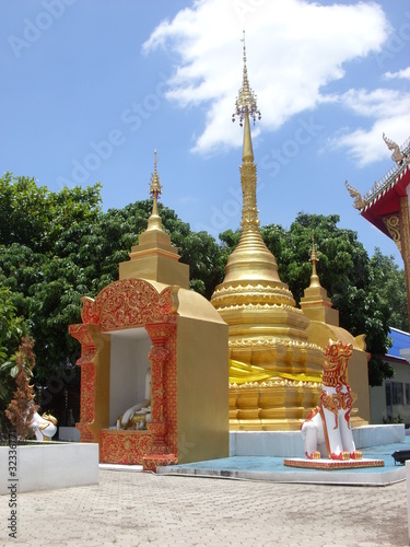 Pagoda of Sridonchai Buddhist temple in Chiangmai  Thailand