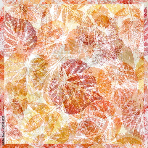 Abstract background, watercolor: leafs