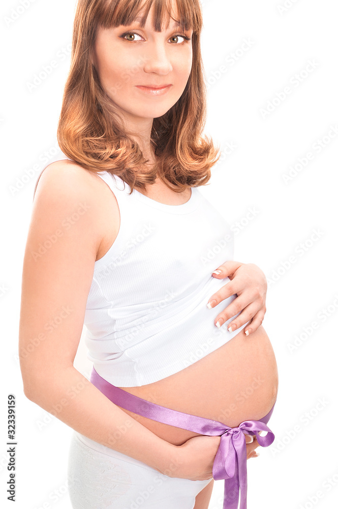 Image of pregnant woman touching her belly with hands Image of pregnant woman touching her belly with hands