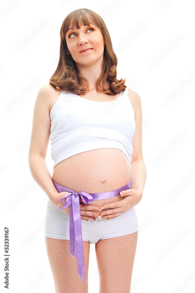 Image of pregnant woman touching her belly with hands Image of pregnant woman touching her belly with hands