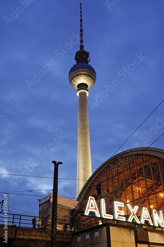 Alexanderplatz by night, Berlin, Germany