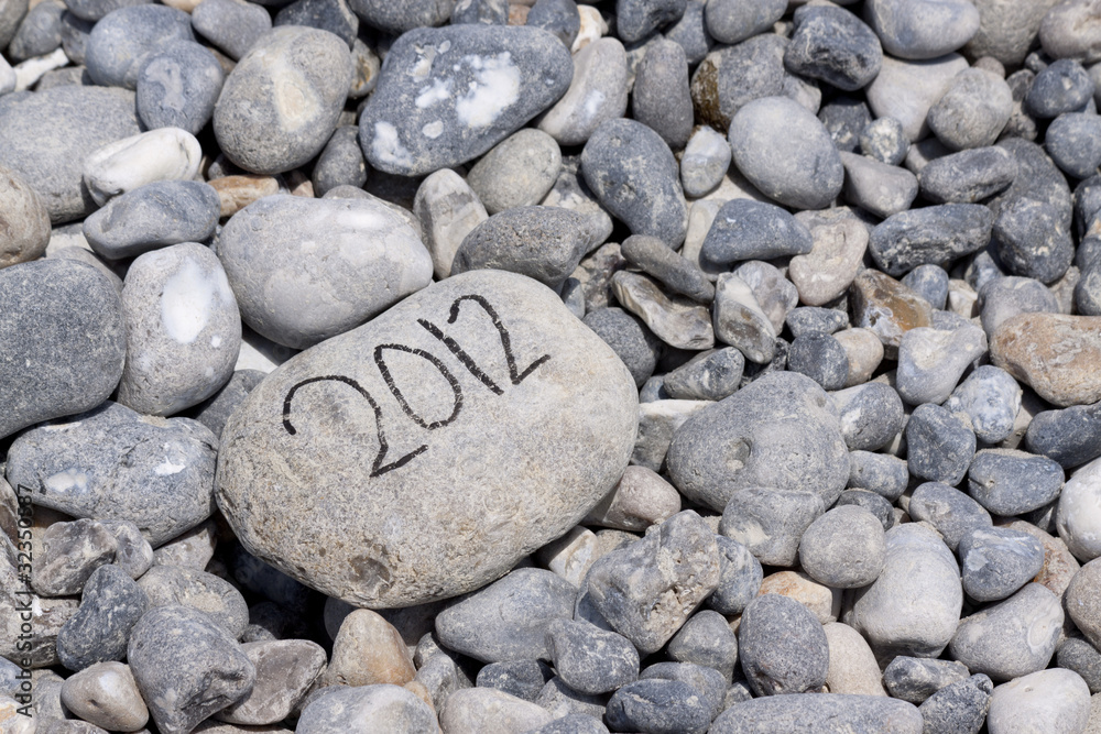 Year of 2012 on flintstone along the coast Year of 2012 on flintstone along the coast