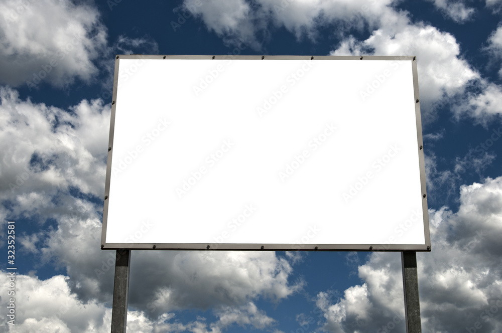 Blank billboard over blue sky Blank billboard over blue sky