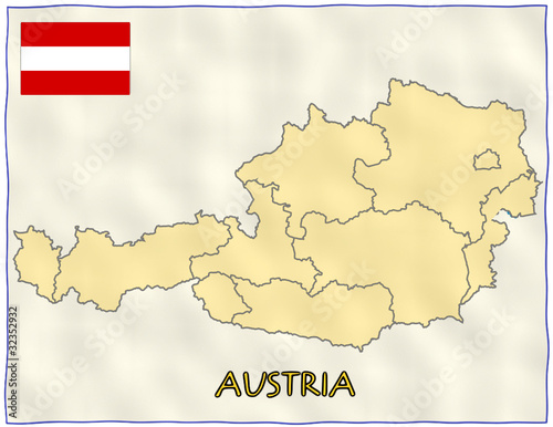 Austria political division national emblem flag map