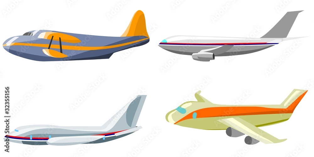 Vector set of four different airplanes