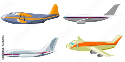 Vector set of four different airplanes