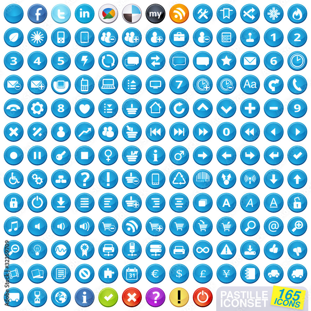 Blue Pastille Iconset (165 icons) Blue Pastille Iconset (165 icons)