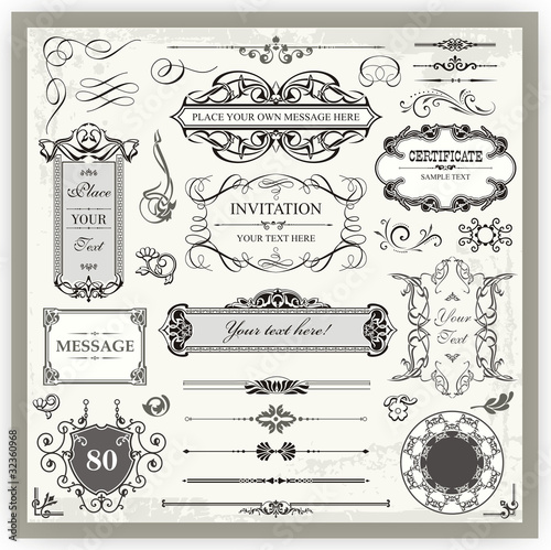 Vintage Ornamental and Page Decoration Calligraphic Designs