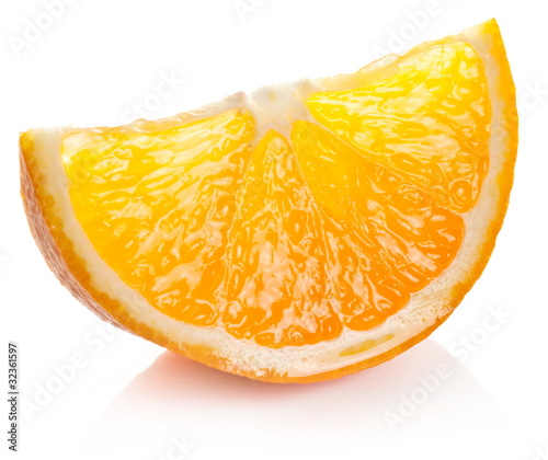 Quadro su tela Orange slice on a white background.