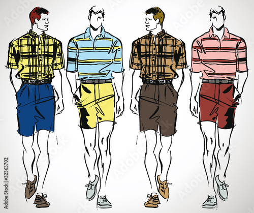 Fashion & handsome men. Vector illustration