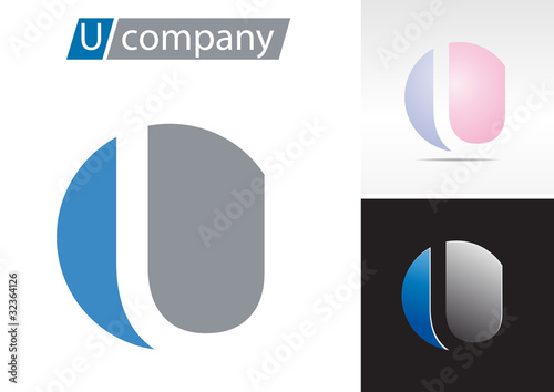 Logo spherical letter U # Vector