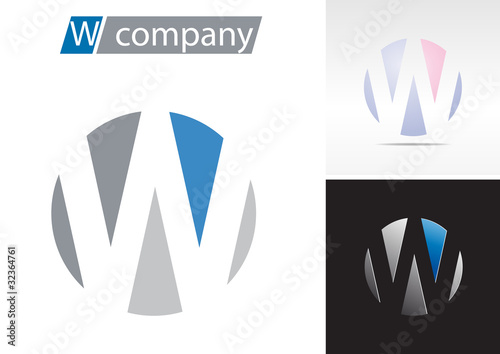 Logo spherical letter W # Vector