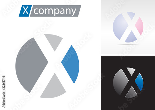 Logo spherical letter X # Vector