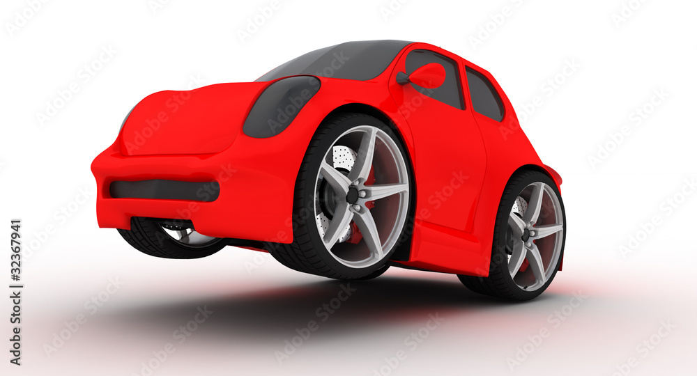 Naklejka premium Mini Car red