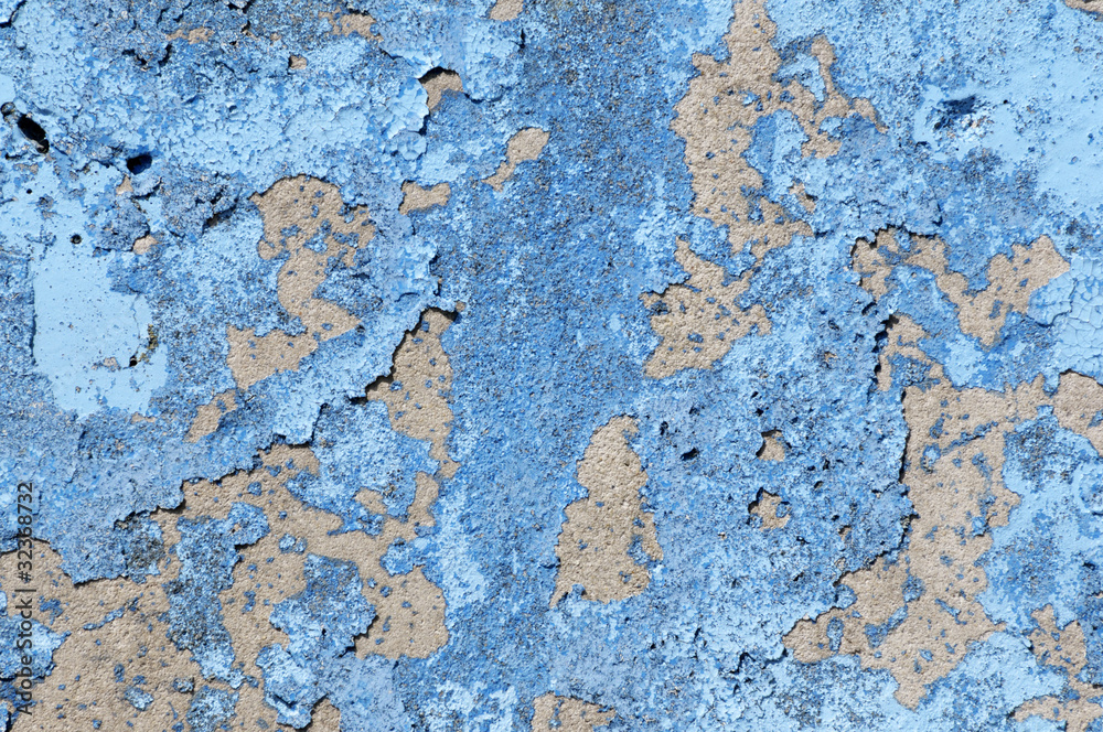 Textur Hintergrund, blaue Farbe auf Beton