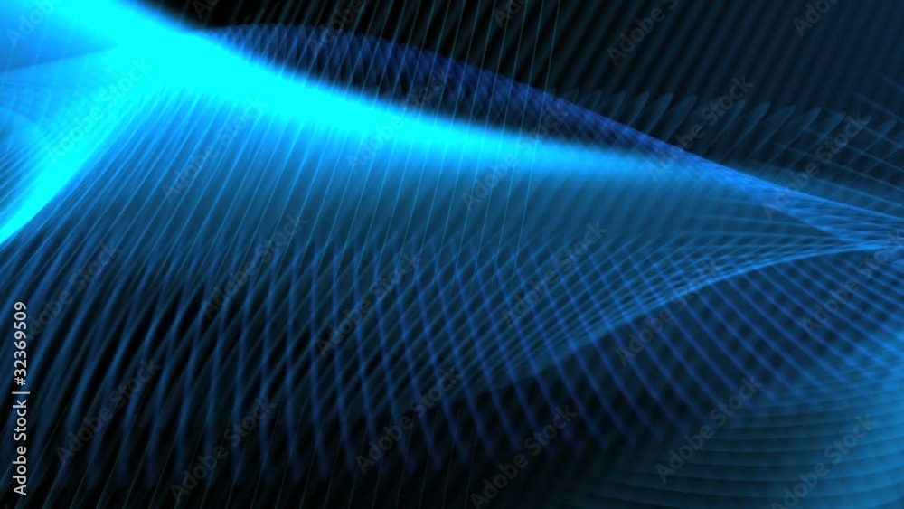 abstract blue background with moving curves and lines