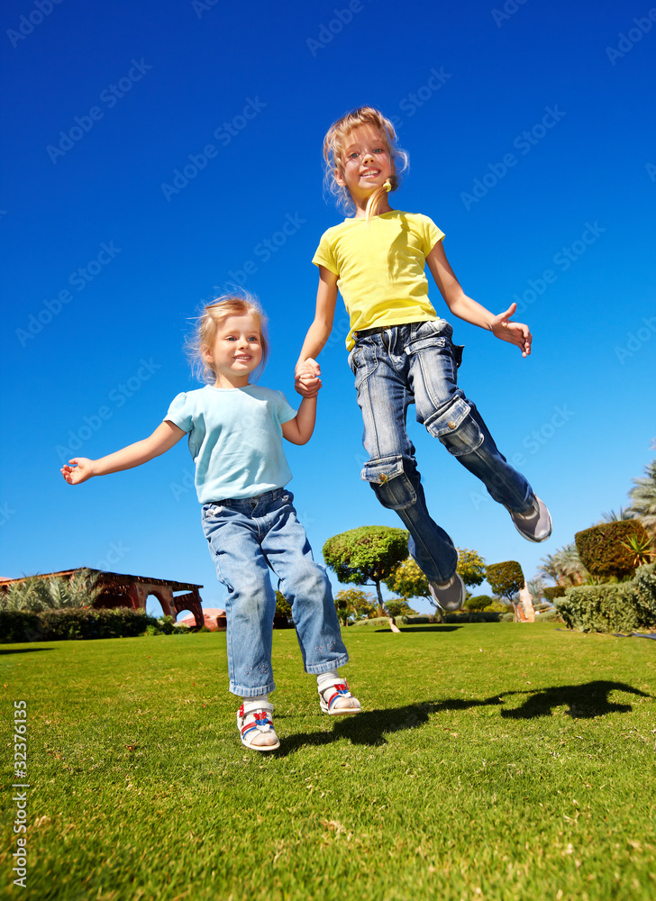 little girl playing in park. little girl playing in park.