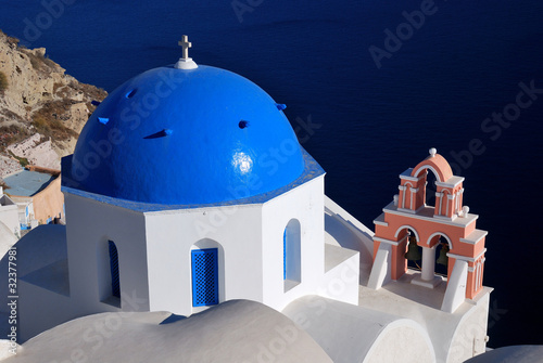 Traditional church in Santorini island, Greece