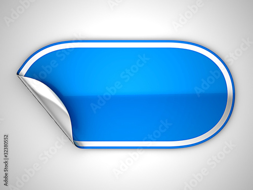 Blue rounded hamous sticker or label photo