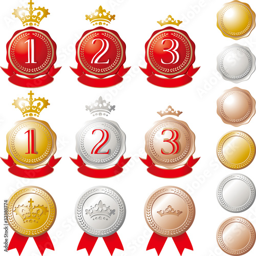 Set of medal and coin