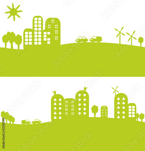 ville écologique dessin d'enfant