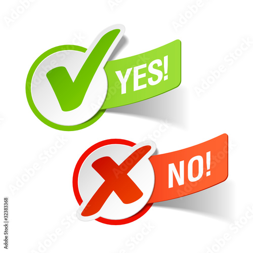 Yes and No check marks photo