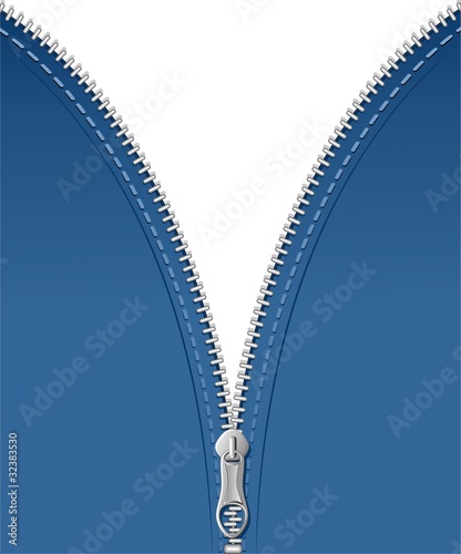 Cerniera Lampo Blue Jeans-Zip Open-Vector