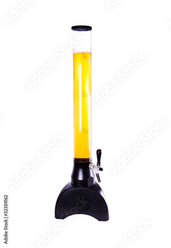 beer dispenser and glass
