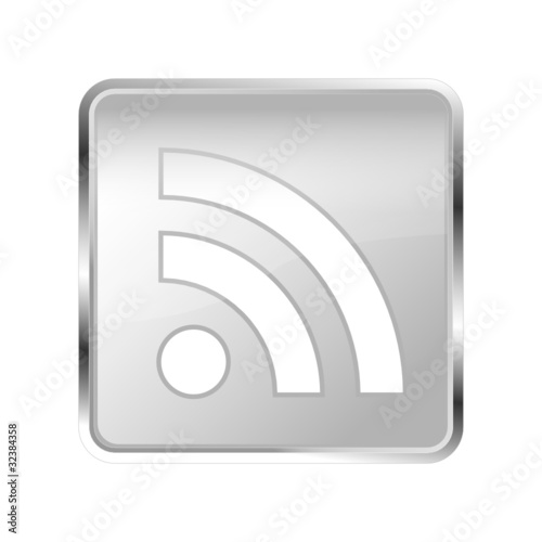 Button RSS Feed silber grau platin