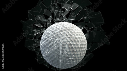 Golf ball breaking window
