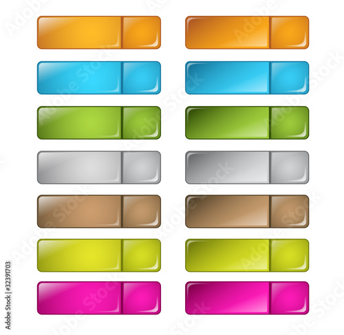 vector multicolored glossy rounded square buttons