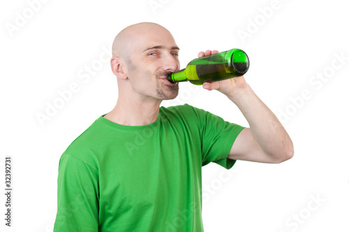 Man drinking beer