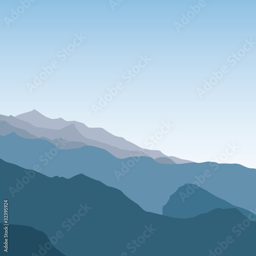 Landscape with mountain.