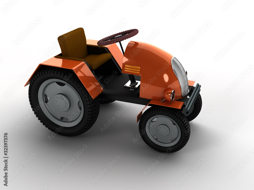Tractor with a yellow trunk and big wheels №2 Tractor with a yellow trunk and big wheels №2