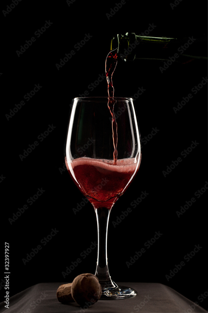 Fototapeta premium Sparkling wine in the glass