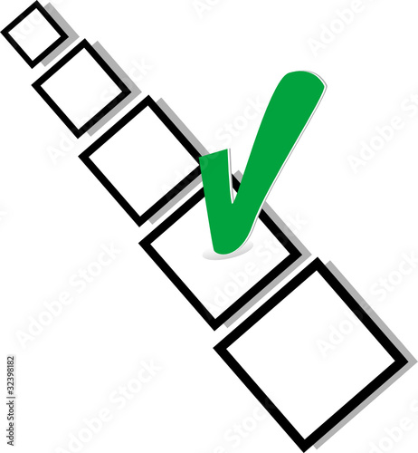 check list symbol with green TICK sign isolated