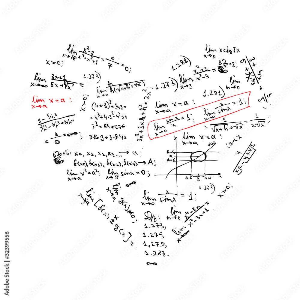 Heart shape with math formulas for your design Heart shape with math formulas for your design
