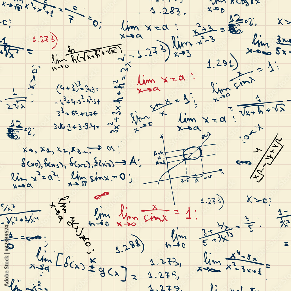 Seamless background with math formulas on blackboard Seamless background with math formulas on blackboard