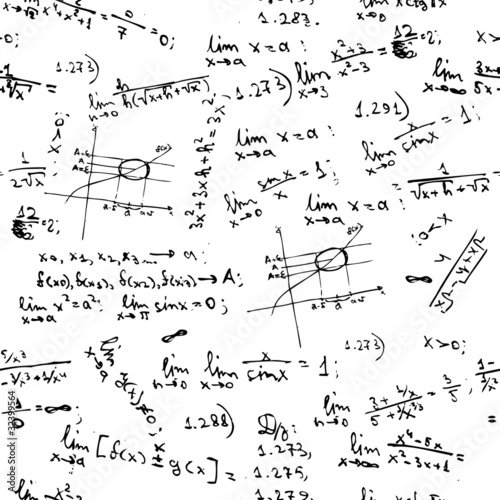 Seamless background with math formulas on blackboard