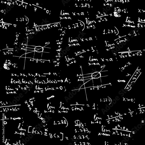 Seamless background with math formulas on blackboard