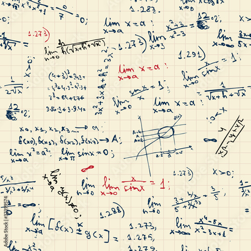 Seamless background with math formulas on blackboard
