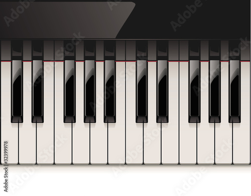 Vector detailed piano keyboard