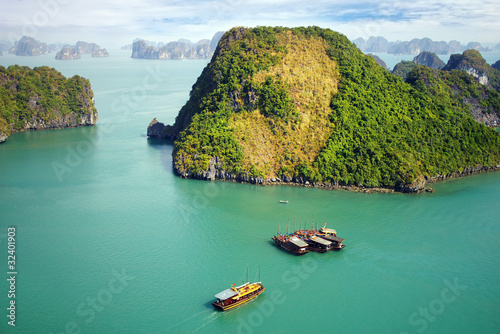 Picturesque sea landscape. Ha Long Bay,  Vietnam photo