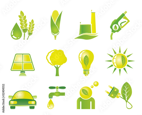Ecology, environment and nature icons - vector icon set