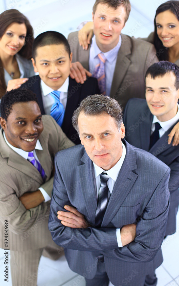 Top view of a group of business people Top view of a group of business people